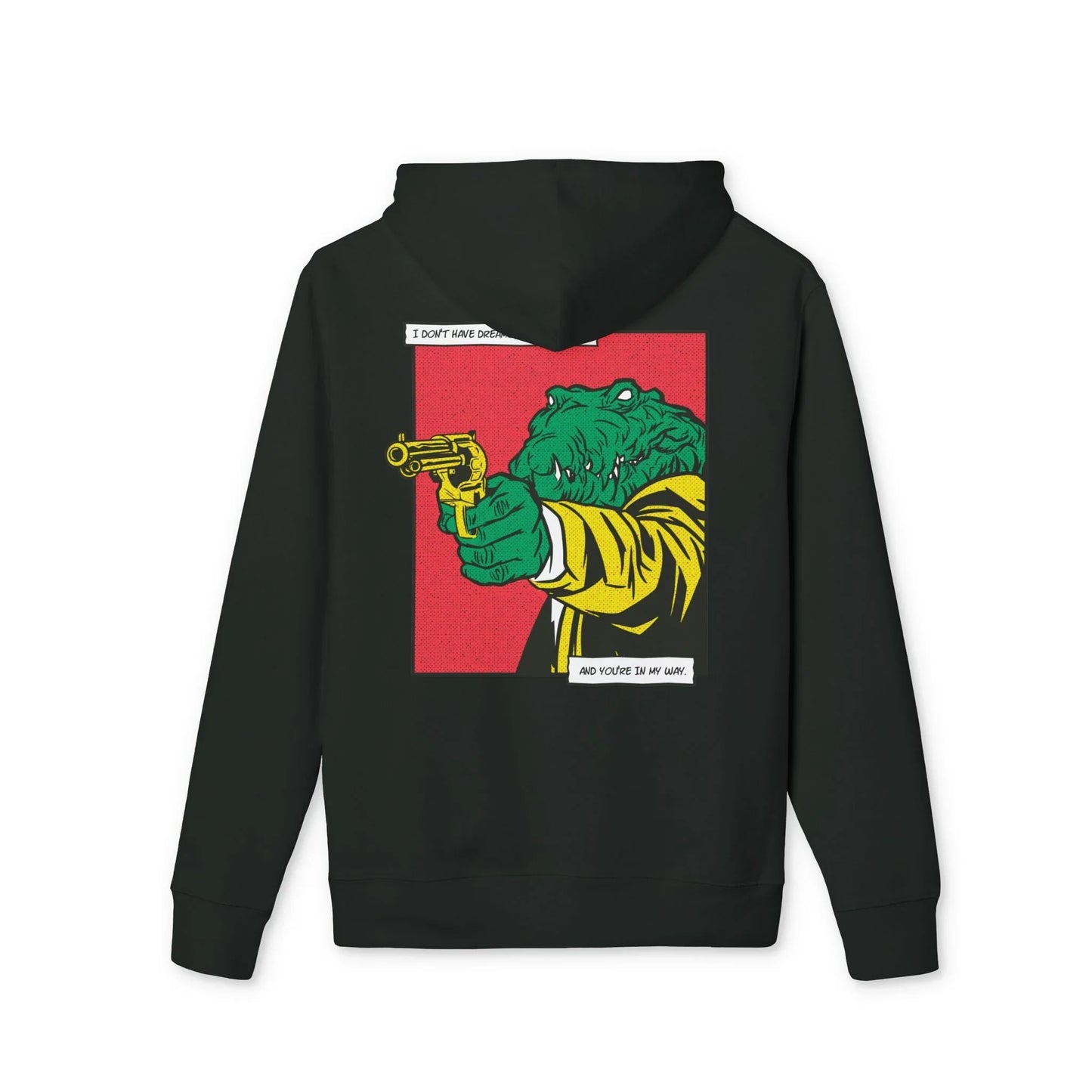 Alligator with Gun - Comic Mafia - Premium Bio Unisex Hoodie - Back Print - STREET STYLE