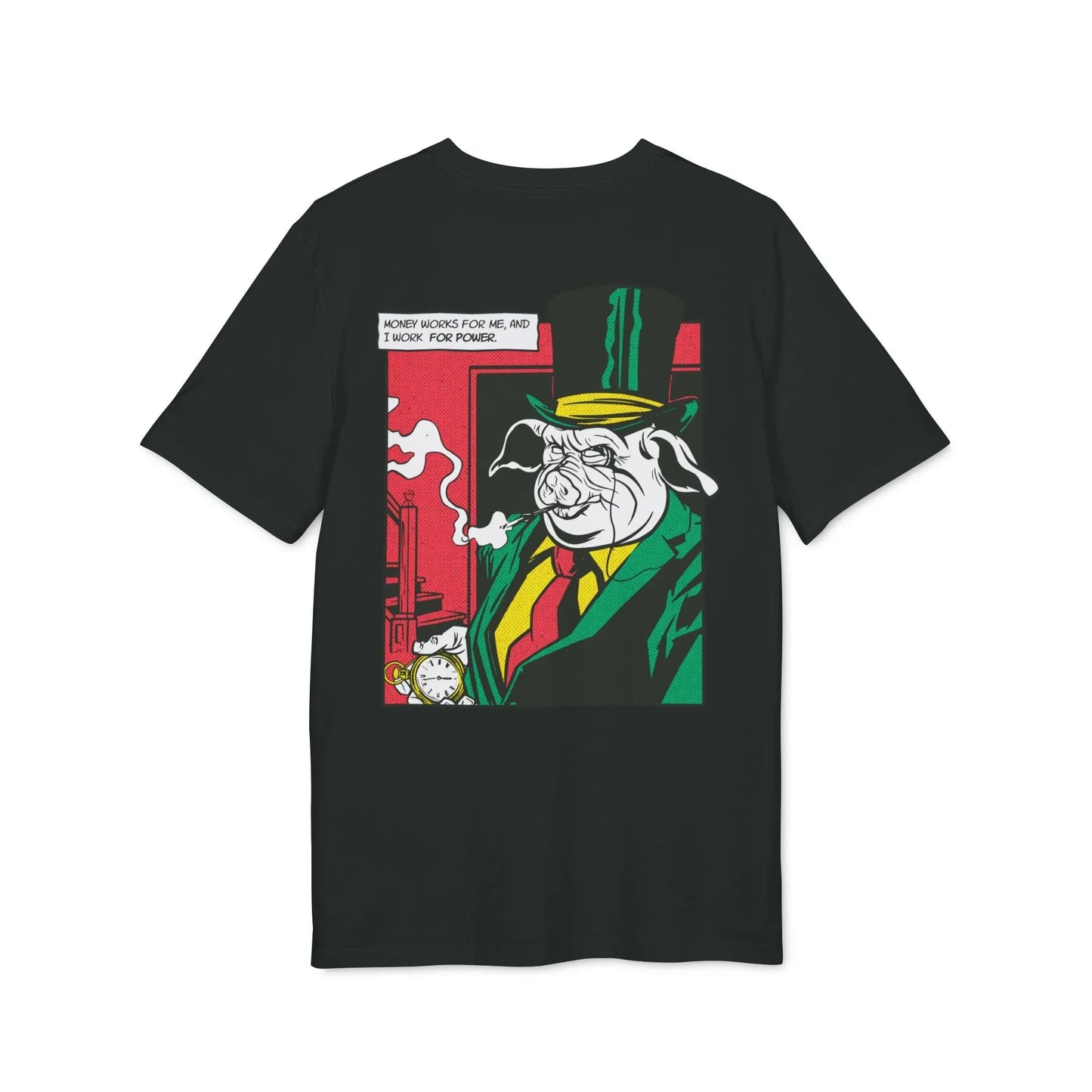 Boss Pig - Comic Mafia - Premium Bio Unisex T-Shirt - Back Print - STREET STYLE