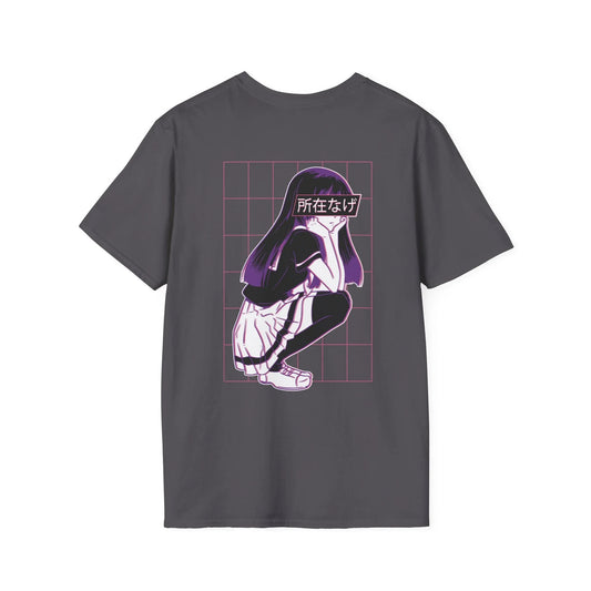 Anime Bored Girl - Anime World - Unisex T-Shirt - Back Print - STREET STYLE