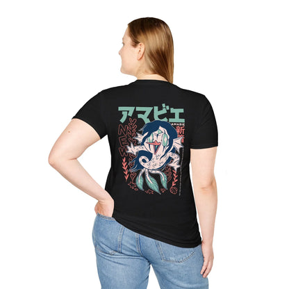Amabie - Japanese Yokai - Unisex T-Shirt - Back Print - STREET STYLE