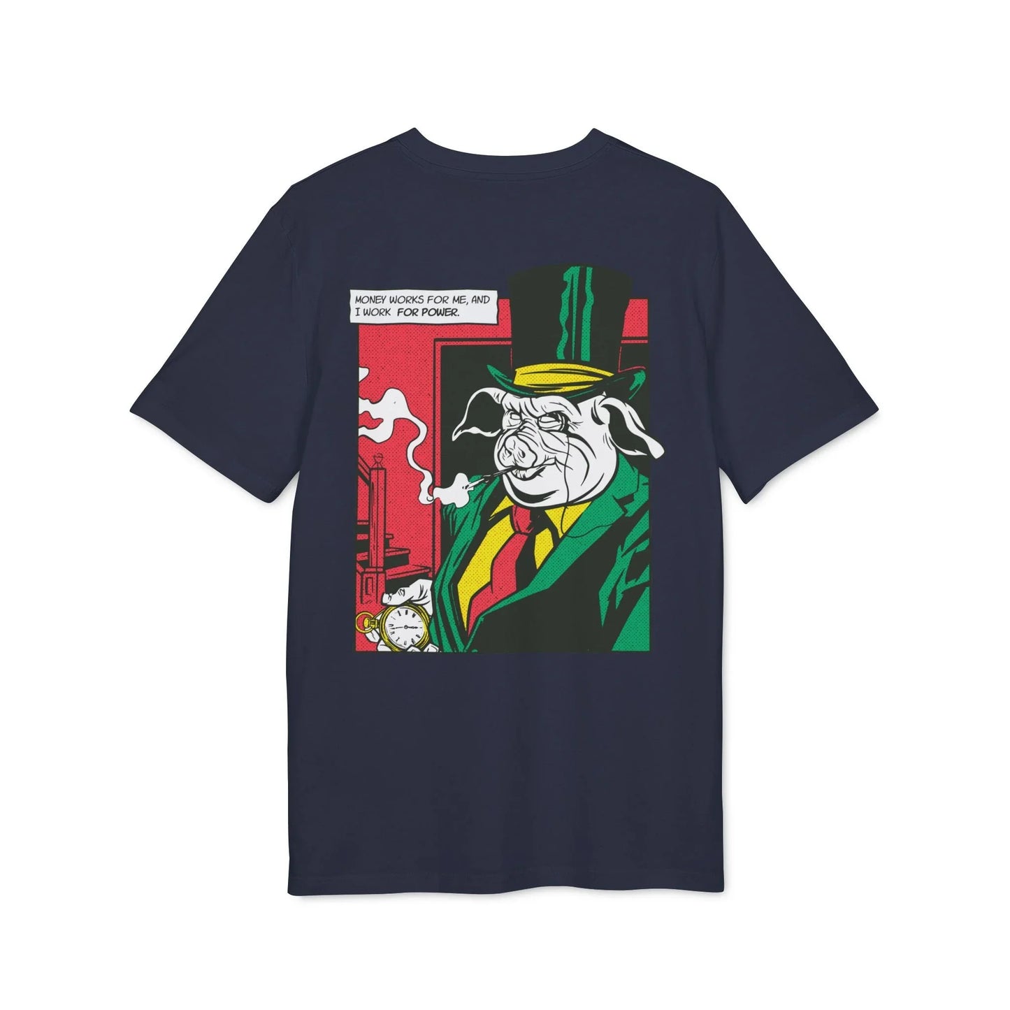 Boss Pig - Comic Mafia - Premium Bio Unisex T-Shirt - Back Print - STREET STYLE