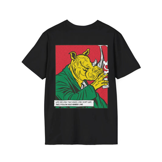 Rhinoceros - Comic Mafia - Unisex T-Shirt - Back Print - STREET STYLE