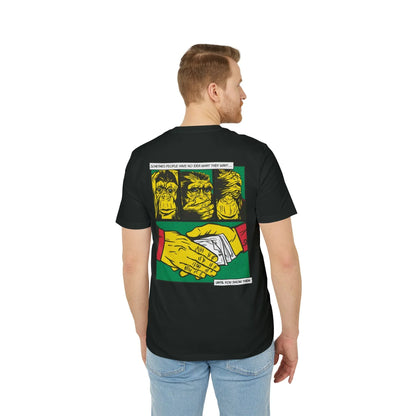 Three Monkeys - Comic Mafia - Premium Bio Unisex T-Shirt - Back Print - STREET STYLE