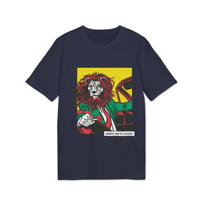 Boss Lion in Car - Comic Mafia - Premium Bio Unisex T-Shirt - Front Print - STREET STYLE