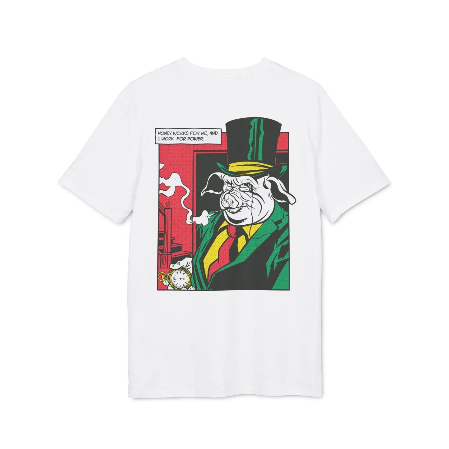 Boss Pig - Comic Mafia - Premium Bio Unisex T-Shirt - Back Print - STREET STYLE