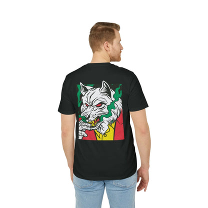 Smoking Wolf - Comic Mafia - Premium Bio Unisex T-Shirt - Back Print - STREET STYLE