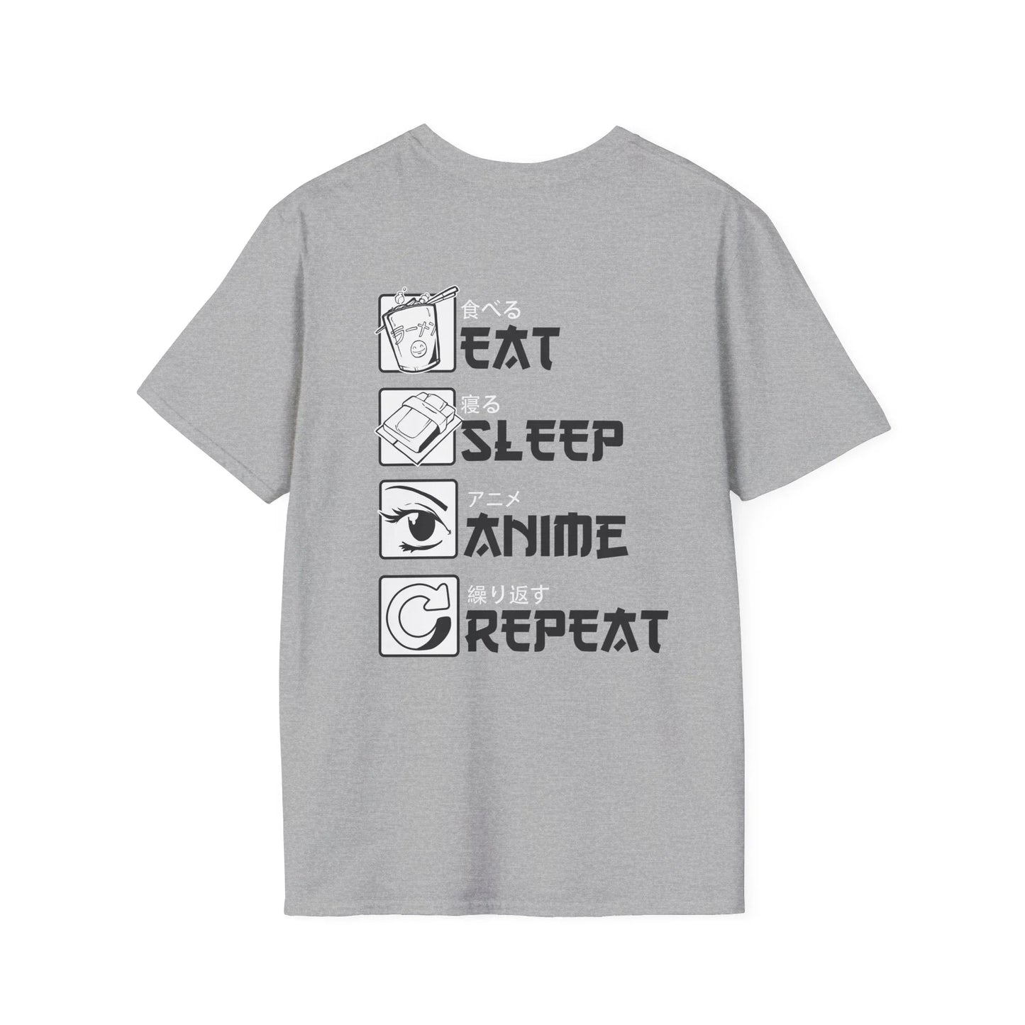 Eat Sleep Anime Repeat - Anime World - Unisex T-Shirt - Back Print - STREET STYLE