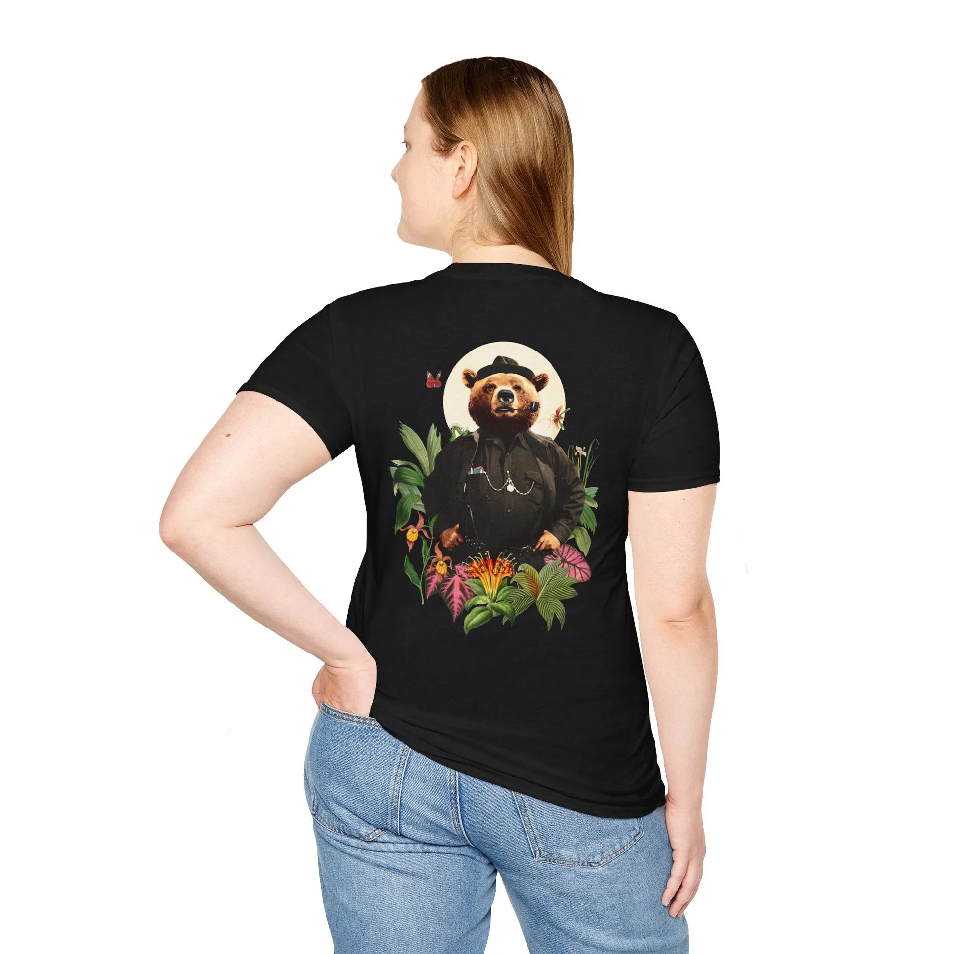 Bear - Animal Human - Unisex T-Shirt - Back Print - STREET STYLE
