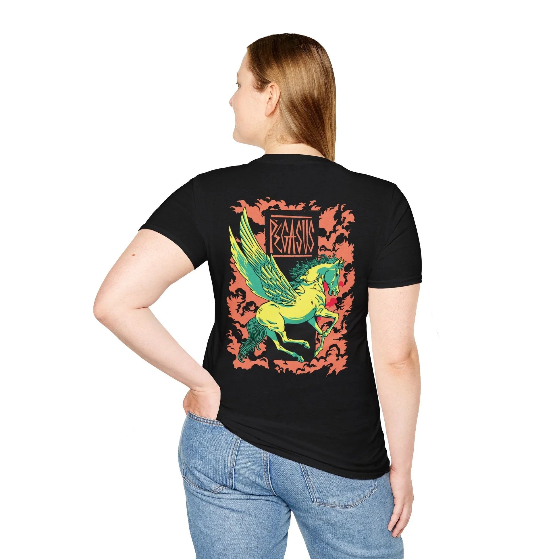 Pegasus - Greek Mythology - Unisex T-Shirt - Back Print - STREET STYLE