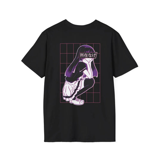 Anime Bored Girl - Anime World - Unisex T-Shirt - Back Print - STREET STYLE