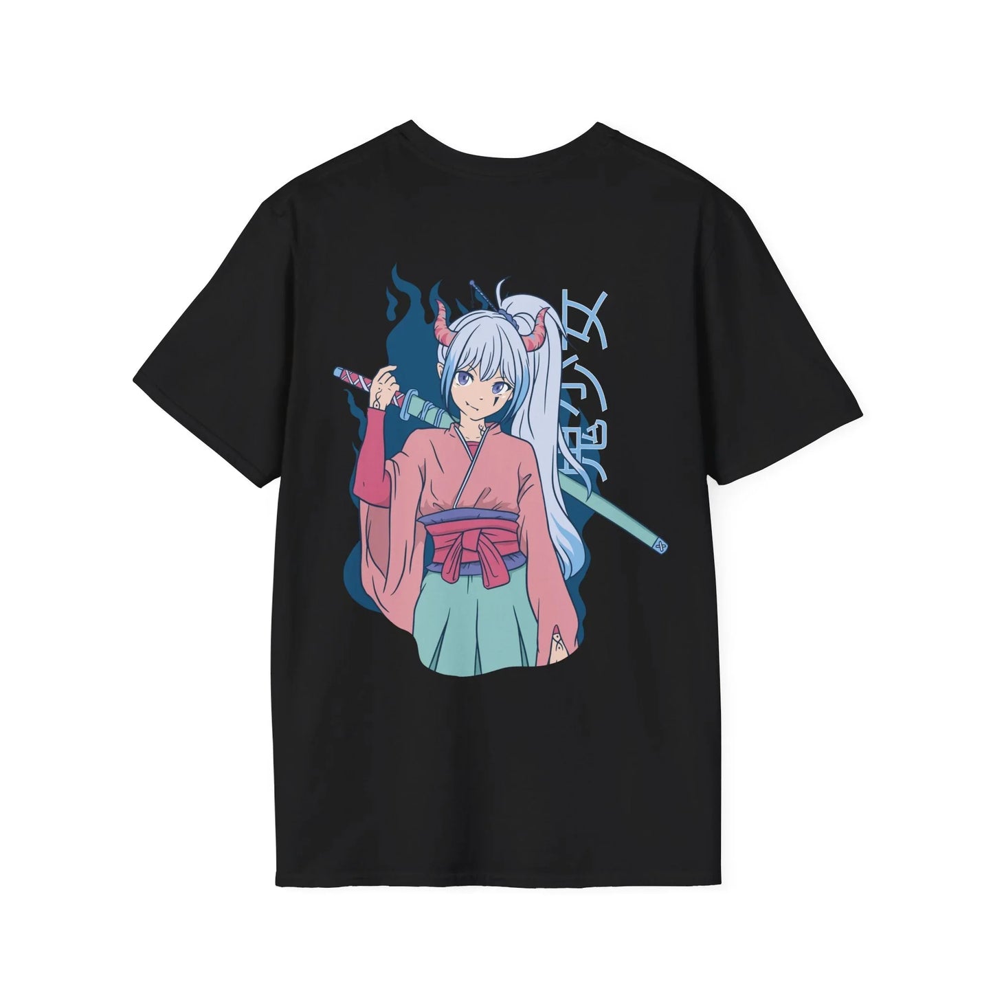 Anime Girl Katana - Anime World - Unisex T-Shirt - Back Print - STREET STYLE