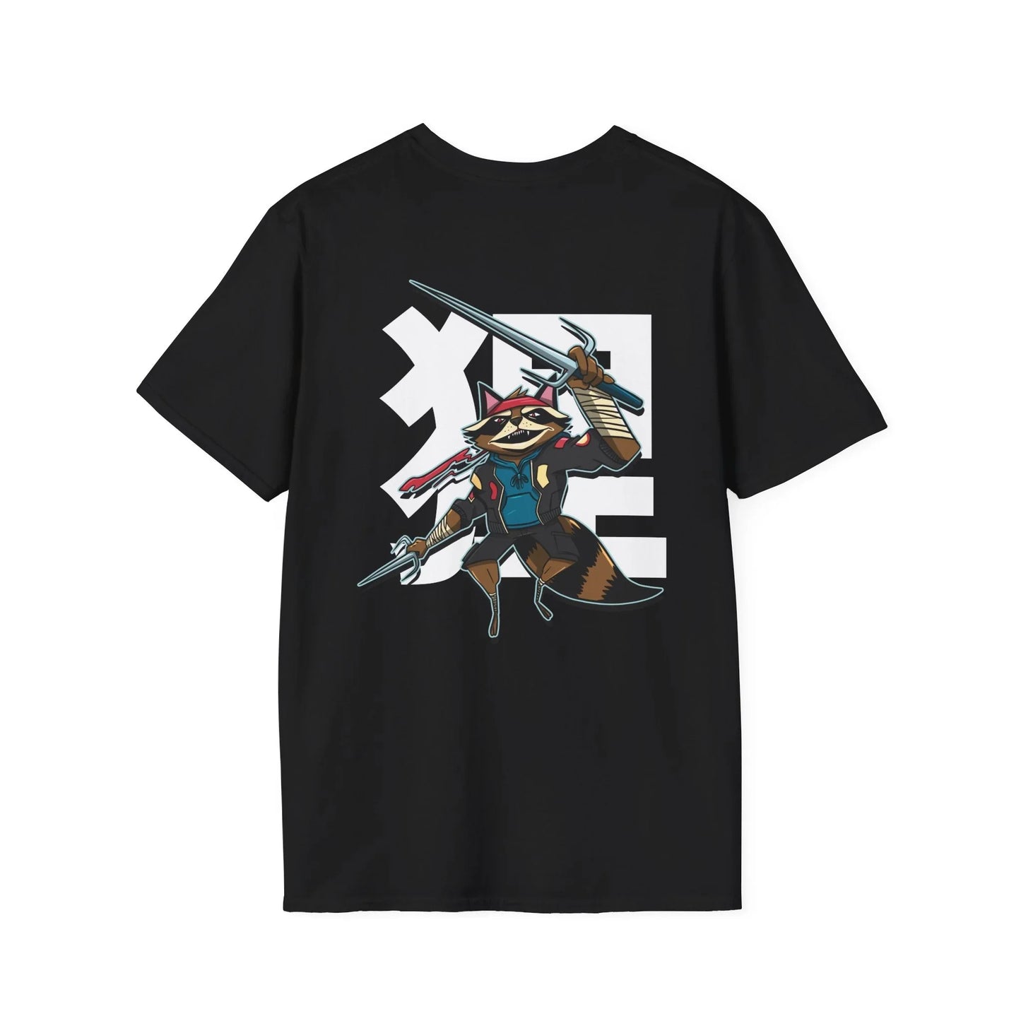 Racoon - Warrior Animals - Unisex T-Shirt - Back Print - STREET STYLE