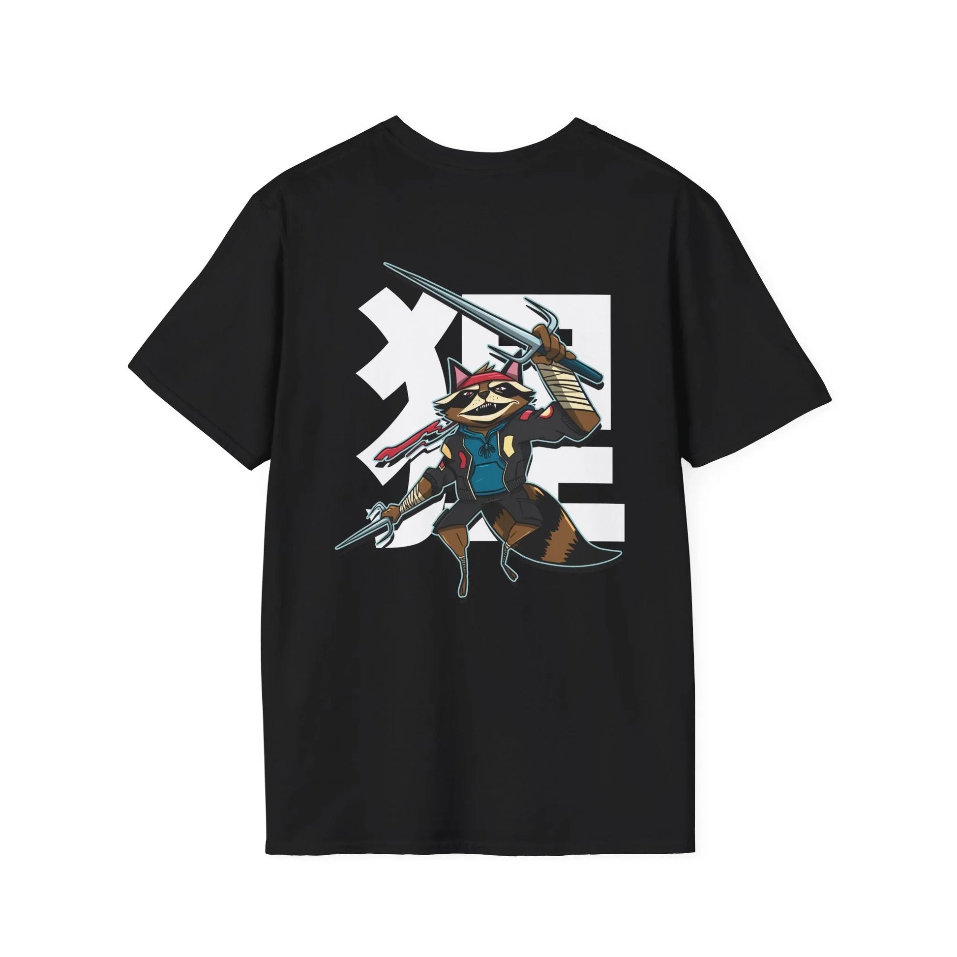 Racoon - Warrior Animals - Unisex T-Shirt - Back Print - STREET STYLE