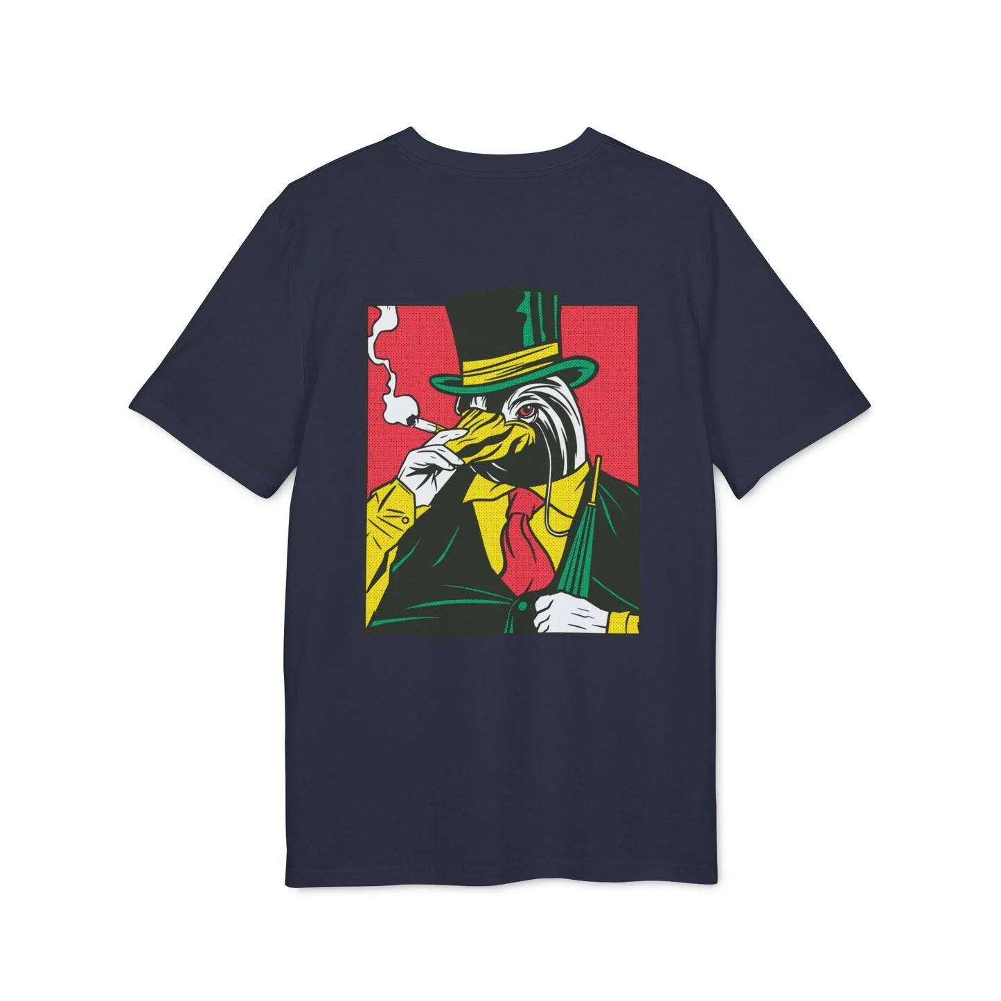 Smoking Penguin - Comic Mafia - Premium Bio Unisex T-Shirt - Back Print - STREET STYLE