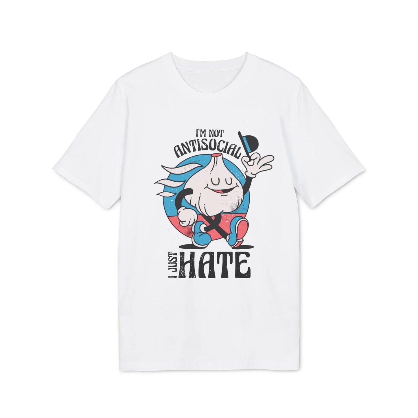 I´m not Antisocial I just hate - Antisocial Retro - Premium Bio Unisex T-Shirt - Front Print - STREET STYLE