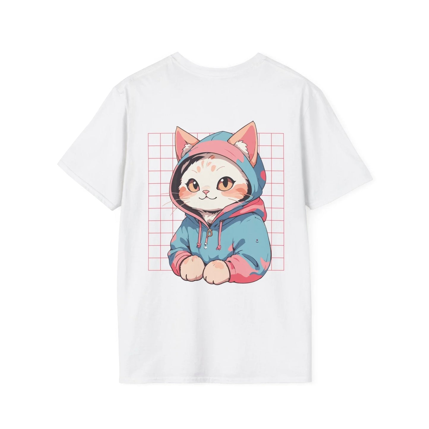 Cute Cat - Anime World - Unisex T-Shirt - Back Print - STREET STYLE