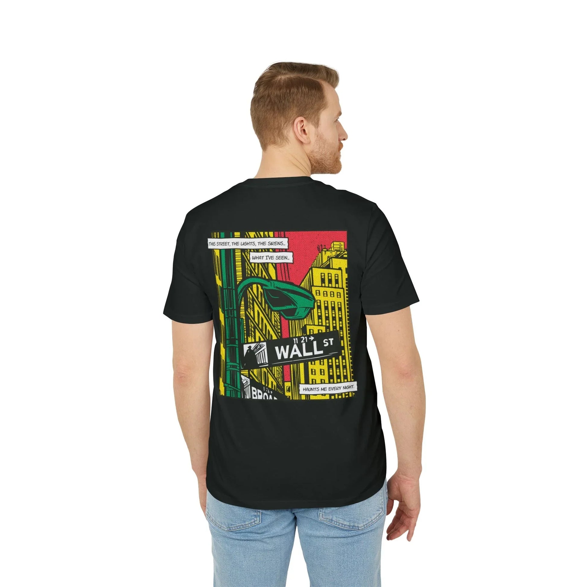 Wall Street - Comic Mafia - Premium Bio Unisex T-Shirt - Back Print - STREET STYLE