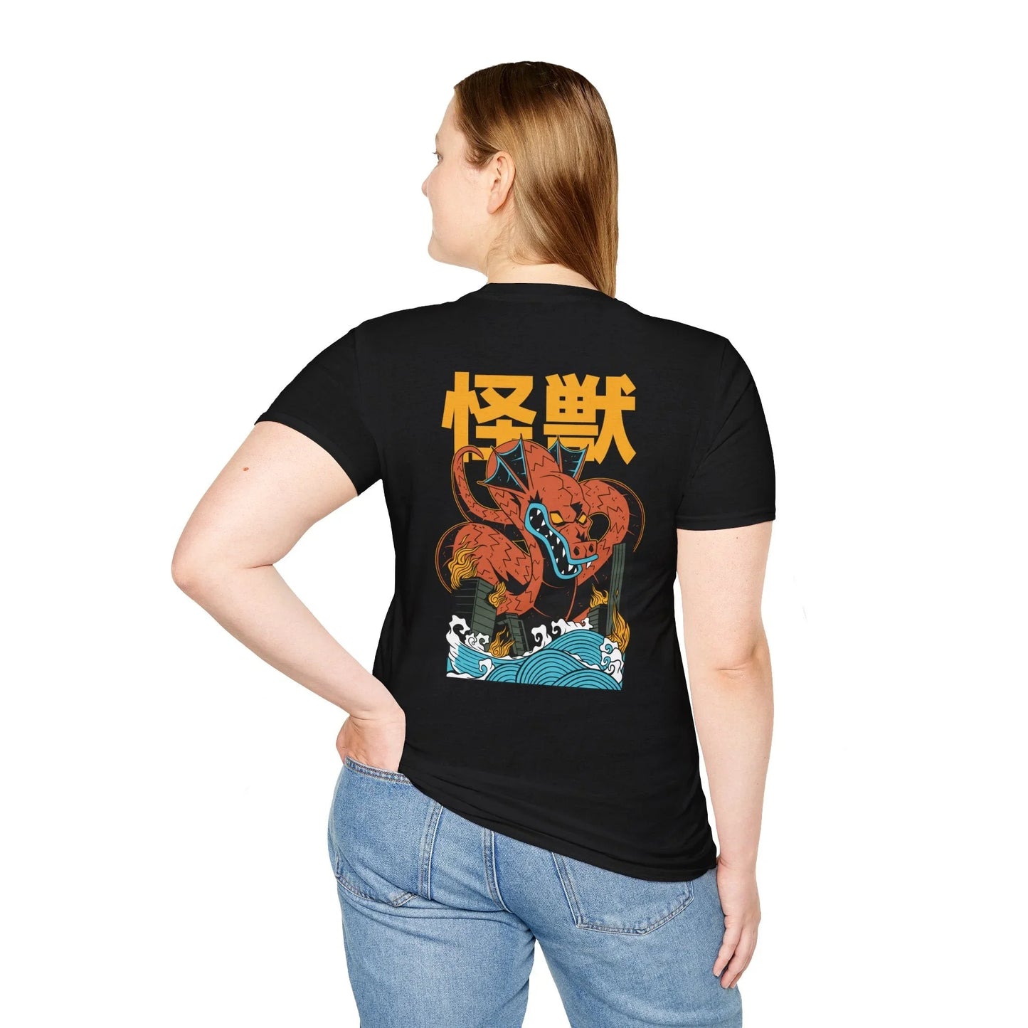 Dragon - Kaiju Monster - Unisex T-Shirt - Back Print - STREET STYLE