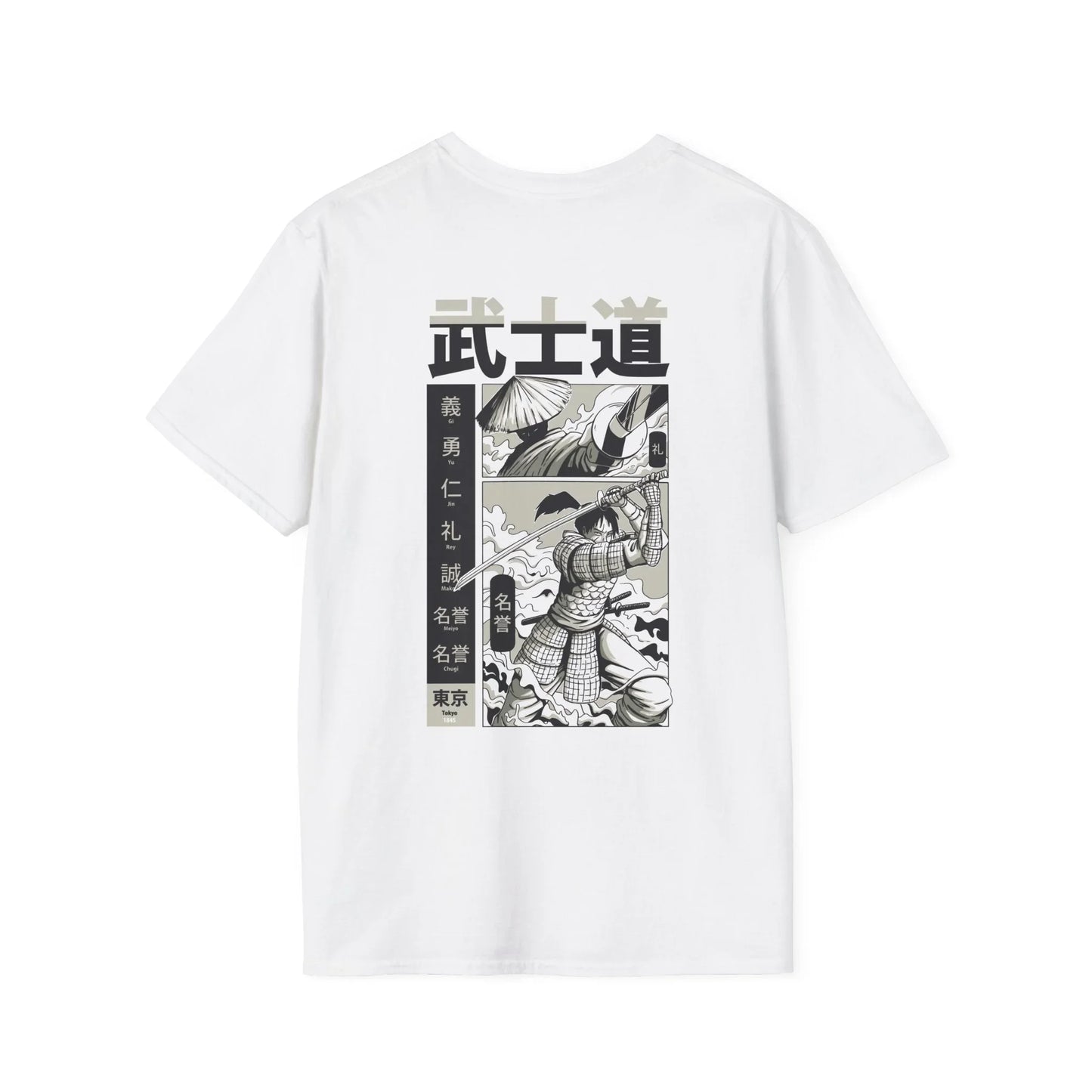 Two Samurai - Samurai Manga - Unisex T-Shirt - Back Print - STREET STYLE