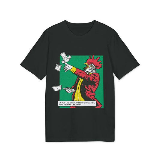 Rooster with Money - Comic Mafia - Premium Bio Unisex T-Shirt - Front Print - STREET STYLE