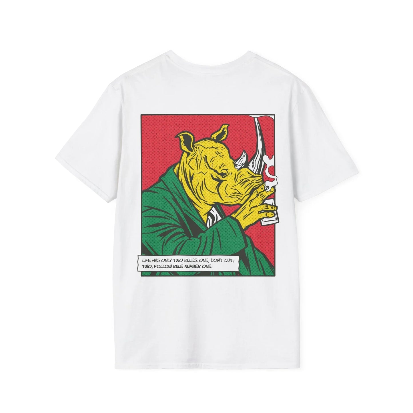 Rhinoceros - Comic Mafia - Unisex T-Shirt - Back Print - STREET STYLE