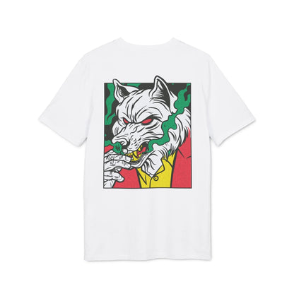 Smoking Wolf - Comic Mafia - Premium Bio Unisex T-Shirt - Back Print - STREET STYLE