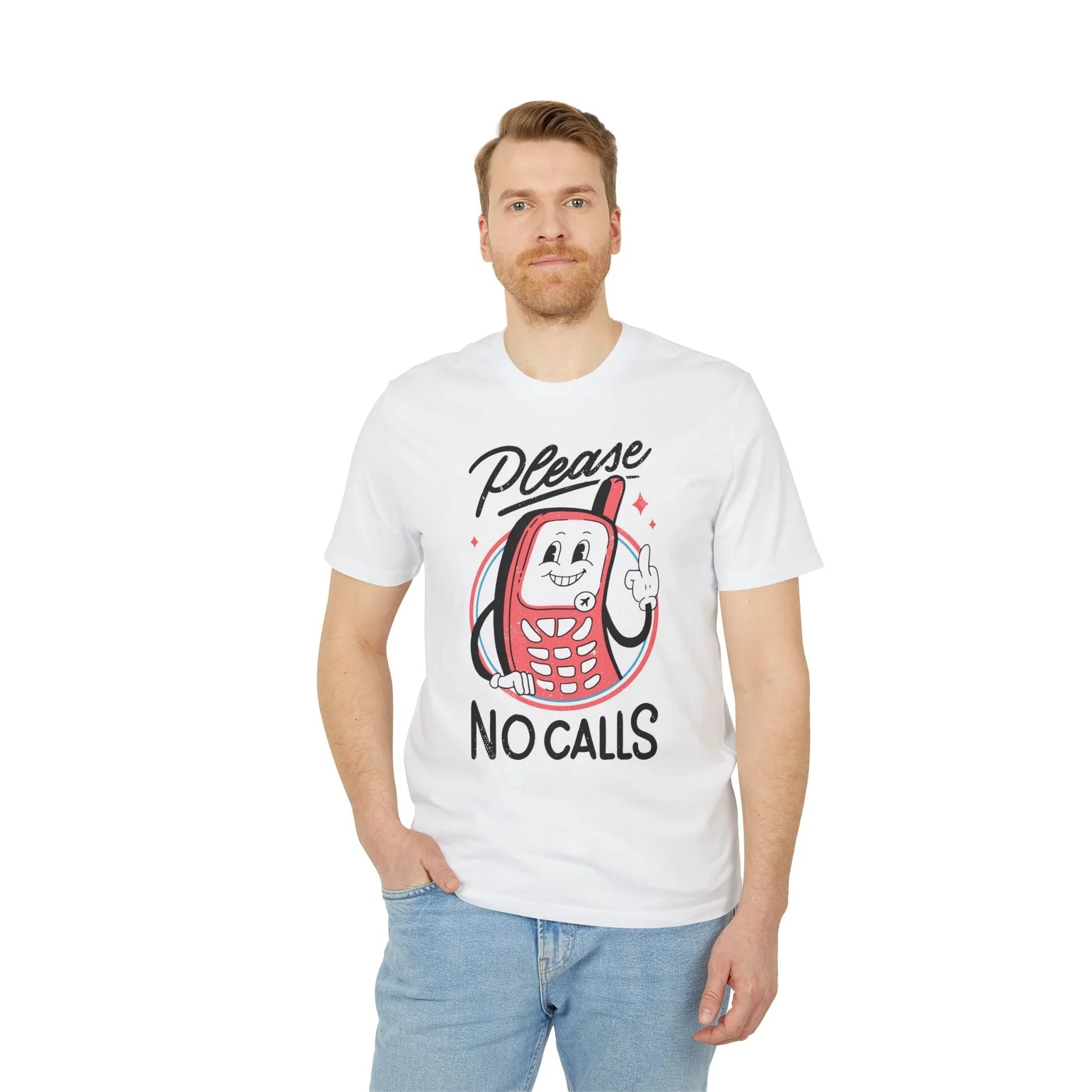 Please no Calls - Antisocial Retro - Premium Bio Unisex T-Shirt - Front Print - STREET STYLE