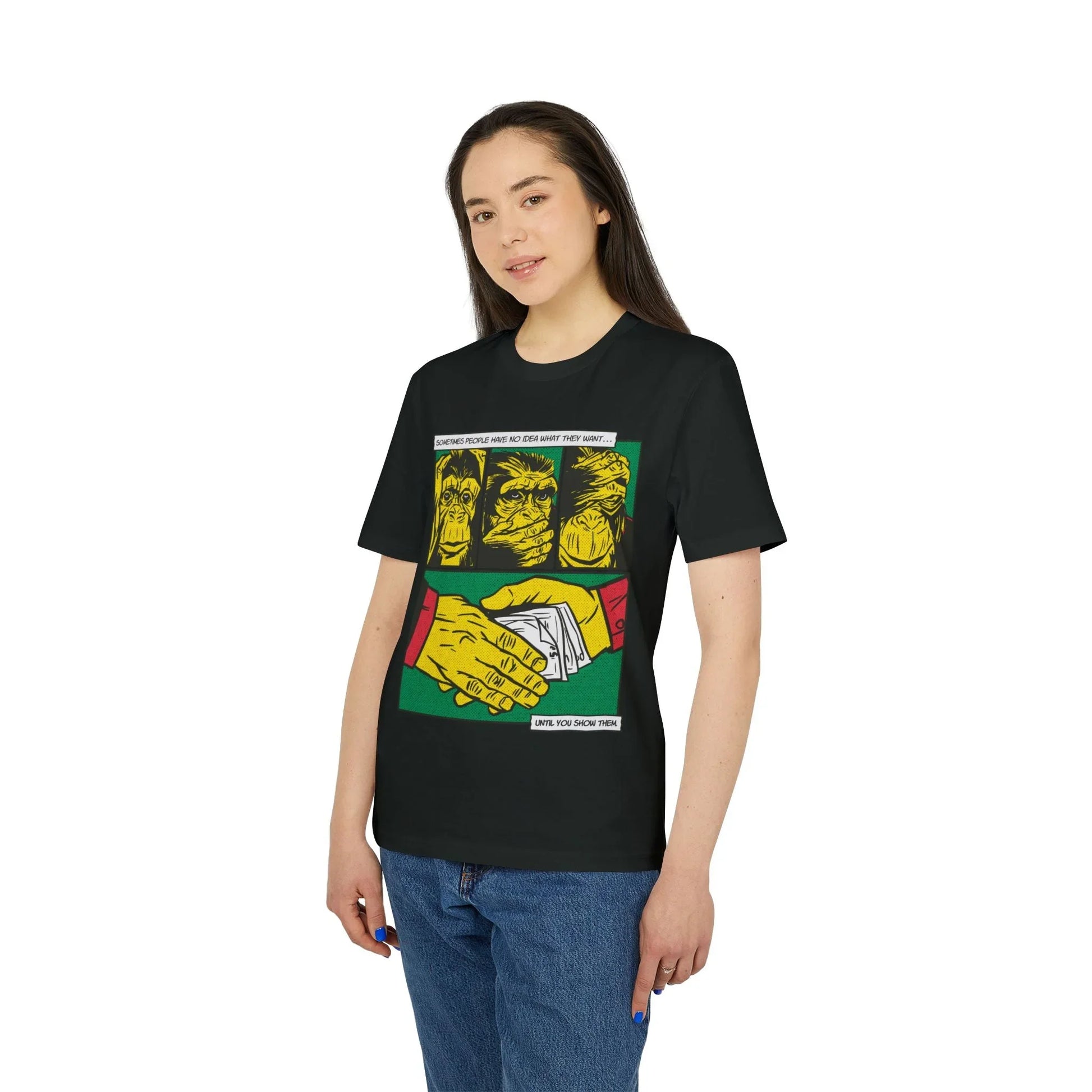 Three Monkeys - Comic Mafia - Premium Bio Unisex T-Shirt - Front Print - STREET STYLE