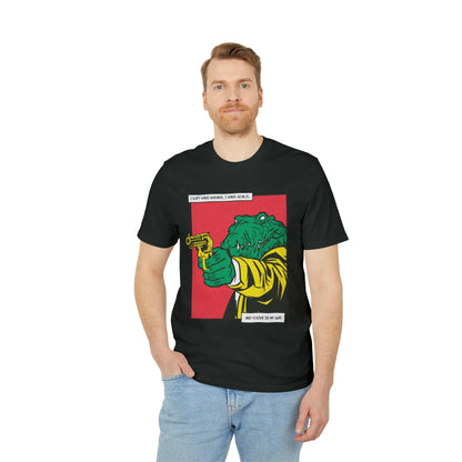 Alligator with Gun - Comic Mafia - Premium Bio Unisex T-Shirt - Front Print - STREET STYLE