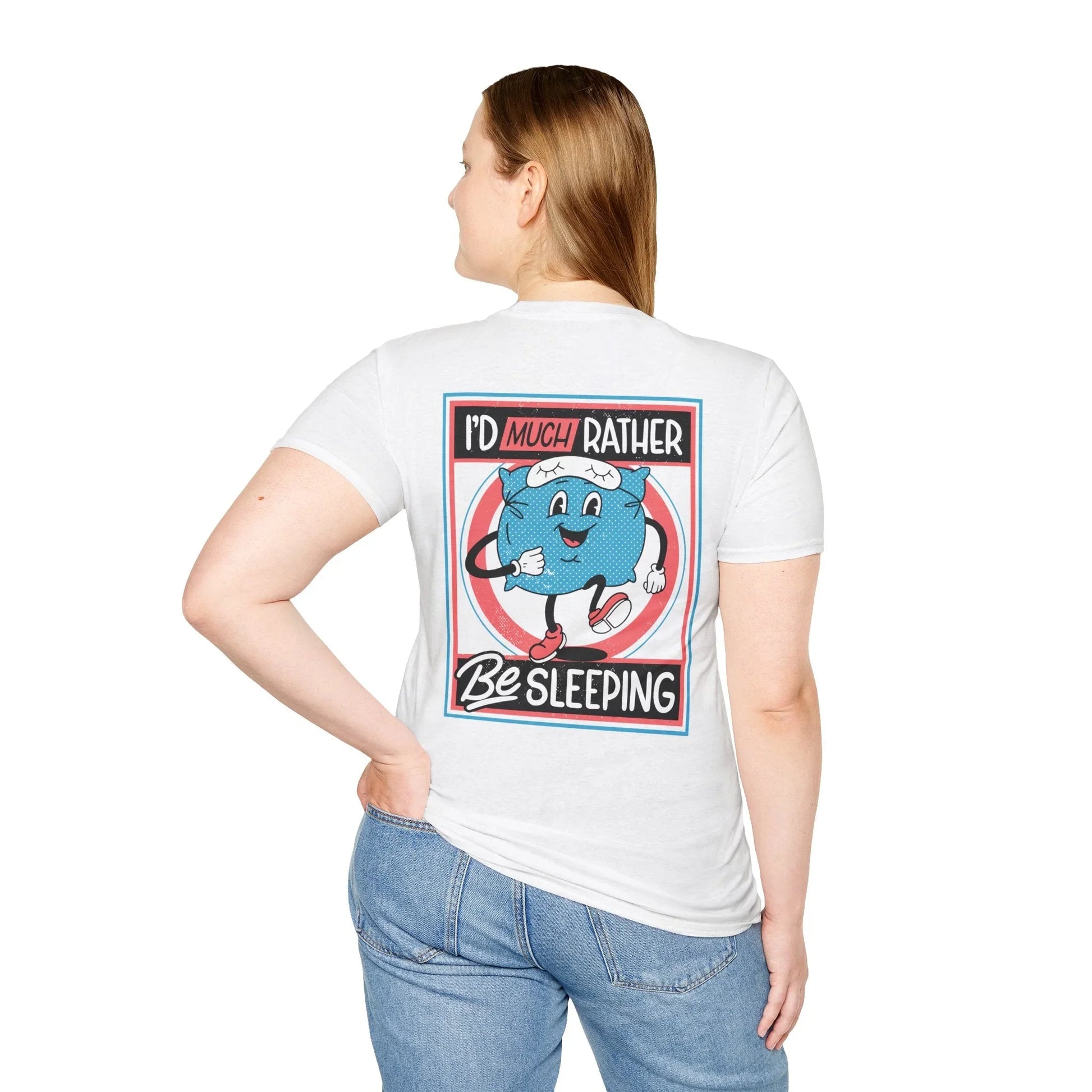 I´d much rather be sleeping - Antisocial Retro - Unisex T-Shirt - Back Print - STREET STYLE