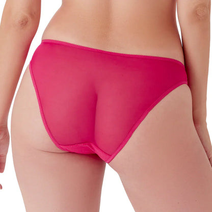 Gossard Glossies Lace Hot Pink Sheer Mesh Bikini Panty - STREET STYLE