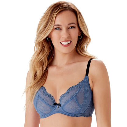 Gossard Superboost Lace Sheer Plunge Bra Moonlight Blue - STREET STYLE