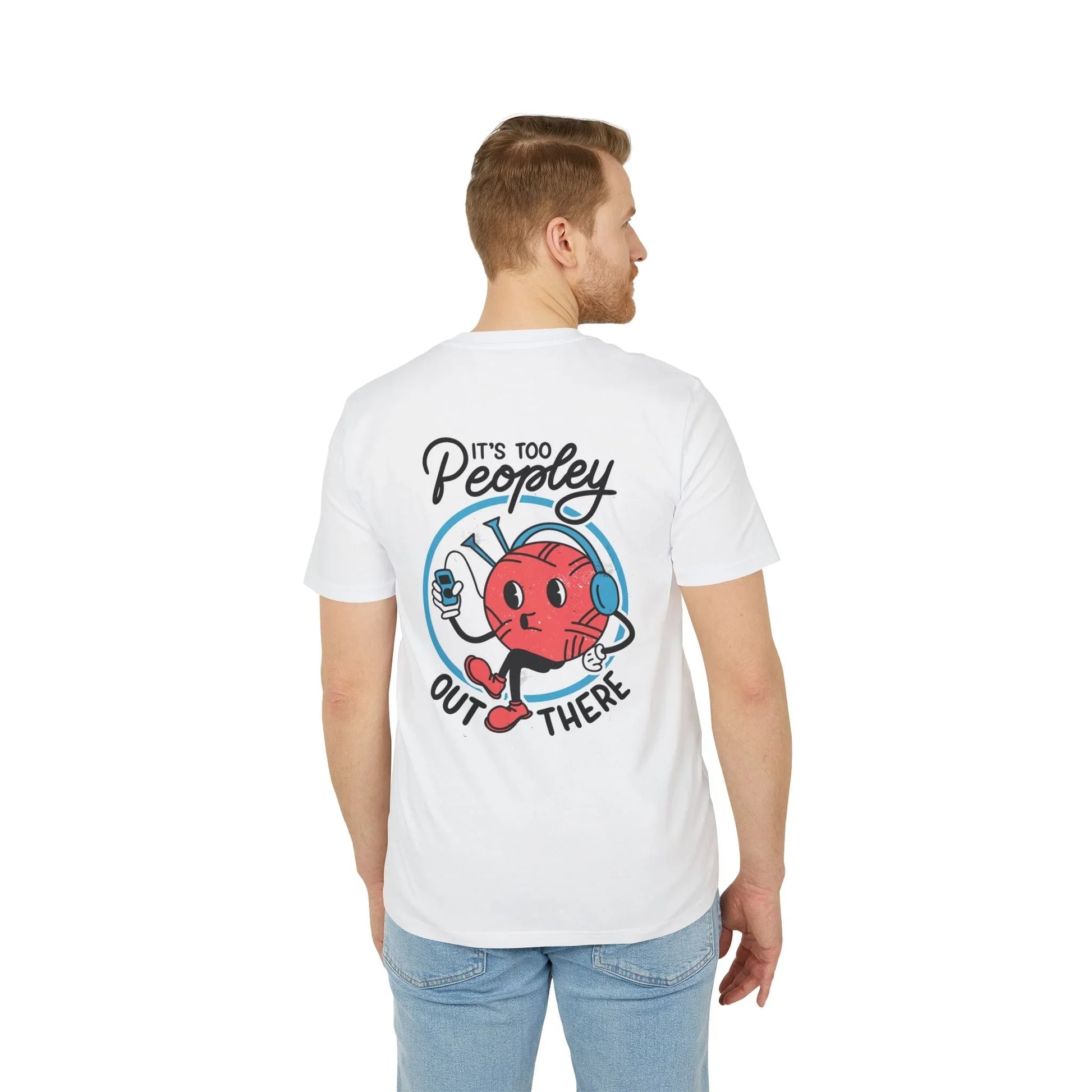 It´s too Peopley out there - Antisocial Retro - Premium Bio Unisex T-Shirt - Back Print - STREET STYLE