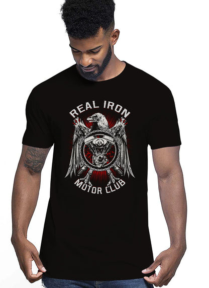 Real Iron Motor Club Auto Moto e Bici 161-2019-15 T-shirt Urban Men Uomo 100% Cotone Pettinato JK - STREET STYLE