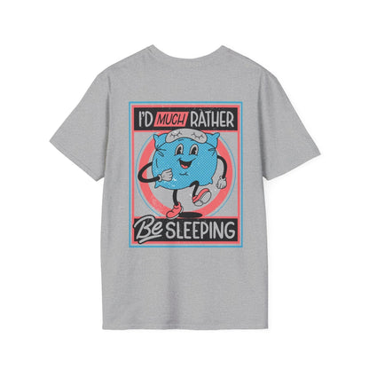 I´d much rather be sleeping - Antisocial Retro - Unisex T-Shirt - Back Print - STREET STYLE