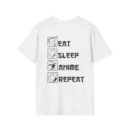 Eat Sleep Anime Repeat - Anime World - Unisex T-Shirt - Back Print - STREET STYLE