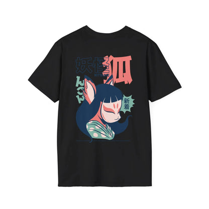 Kitsune - Japanese Yokai - Unisex T-Shirt - Back Print - STREET STYLE