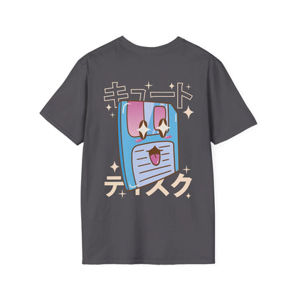 Floppy Disc - Kawaii Character - Unisex T-Shirt - Back Print - STREET STYLE