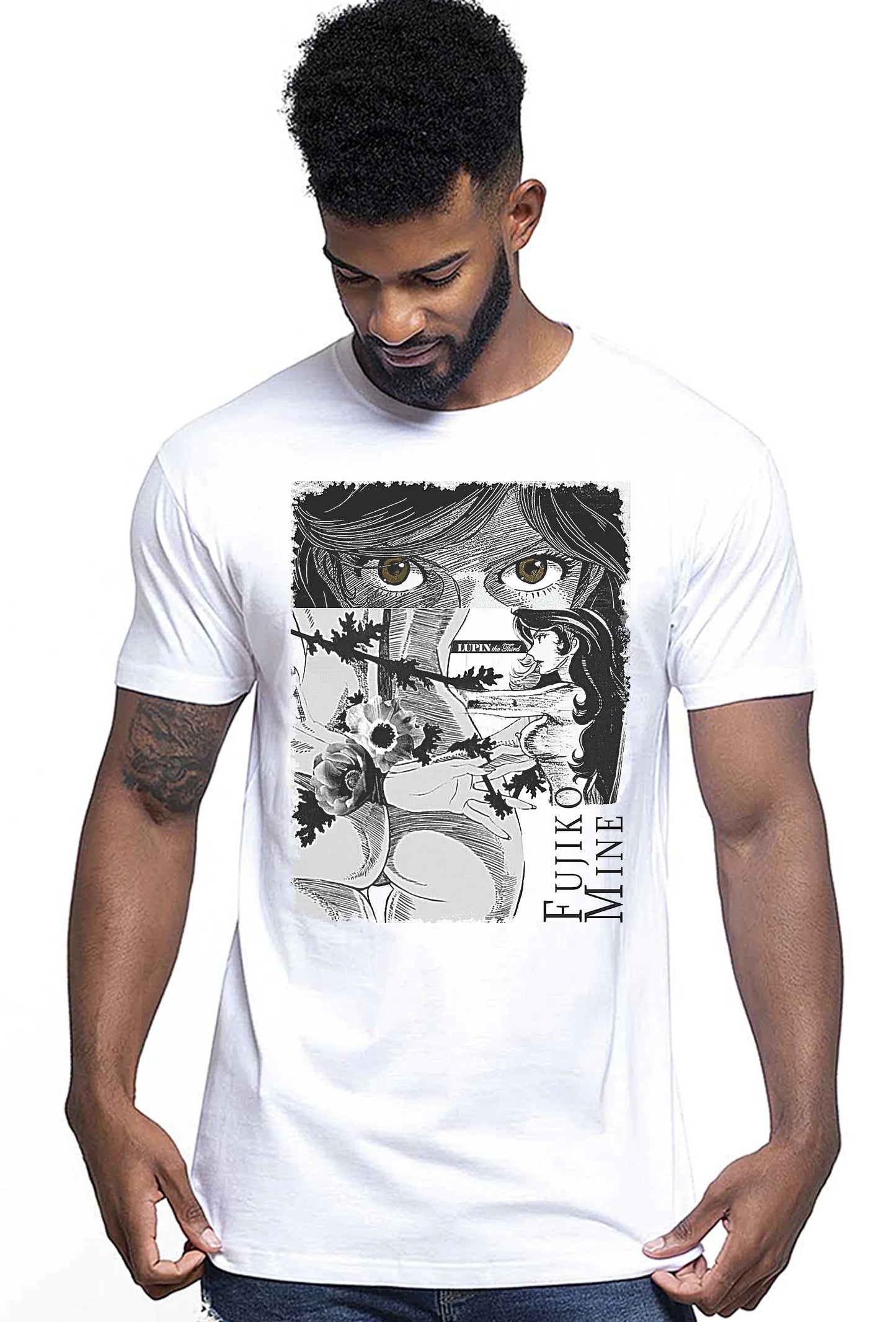 Arsenio Lupen Fujiko Mine sexy 2 Cartoon Film 18-112 T-shirt Urban Men Uomo 100% Cotone Pettinato JK - STREET STYLE