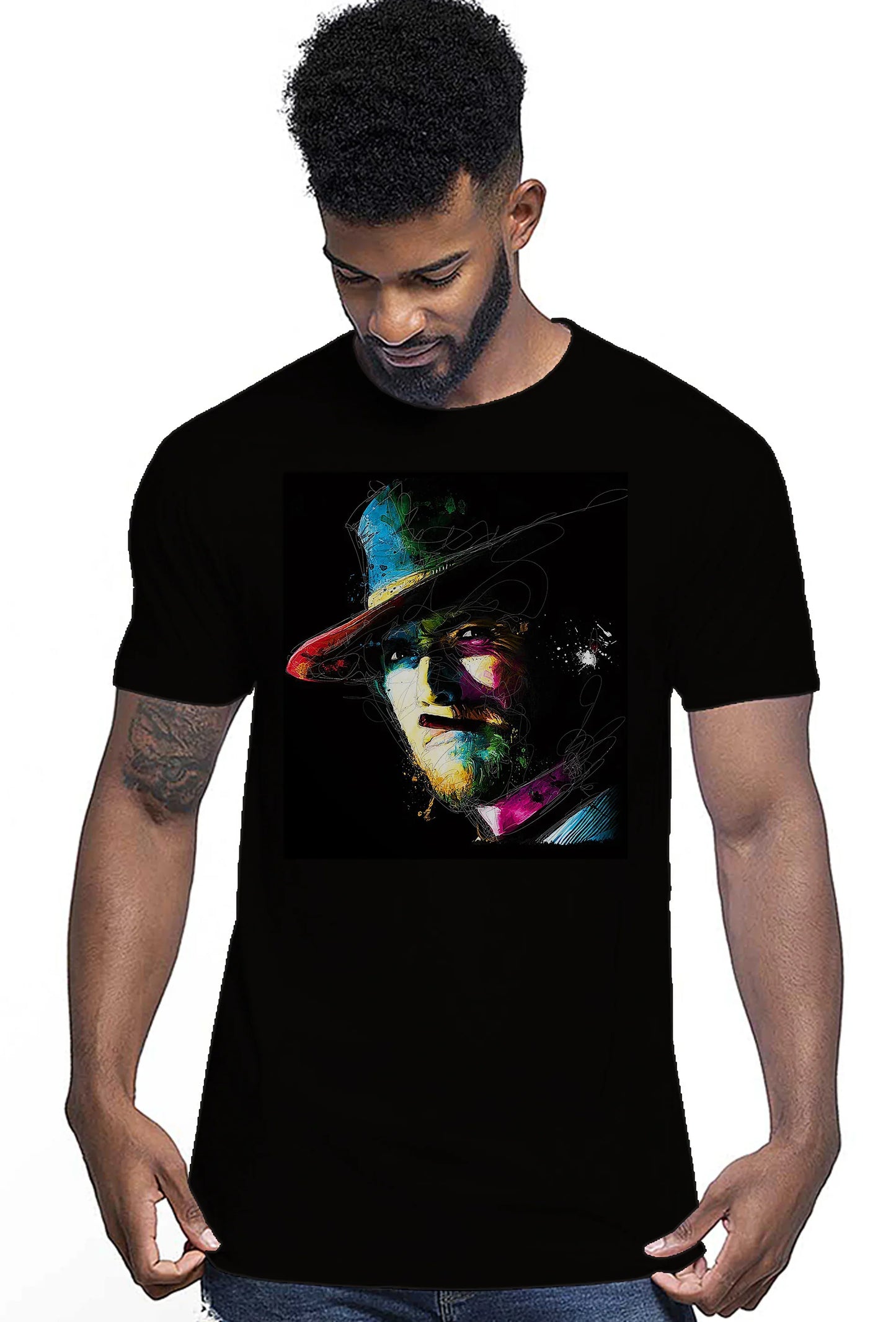 Clint Eastwood Color Cinema Film 18-20-22 T-shirt Urban Men Uomo 100% Cotone Pettinato JK - STREET STYLE