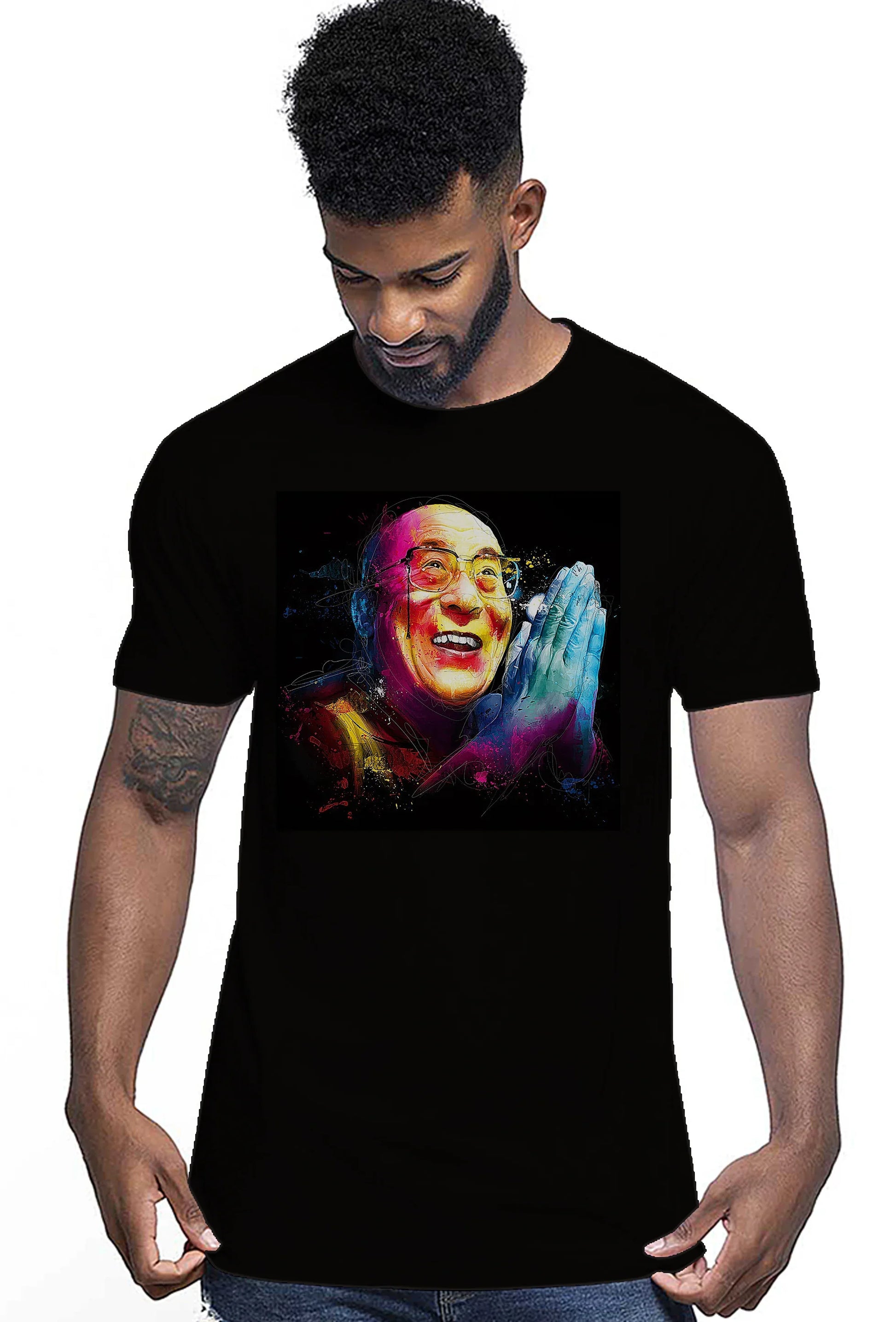 Dalai Lama stilizzato Color The legend 18-20-23 T-shirt Urban Men Uomo 100% Cotone Pettinato JK - STREET STYLE