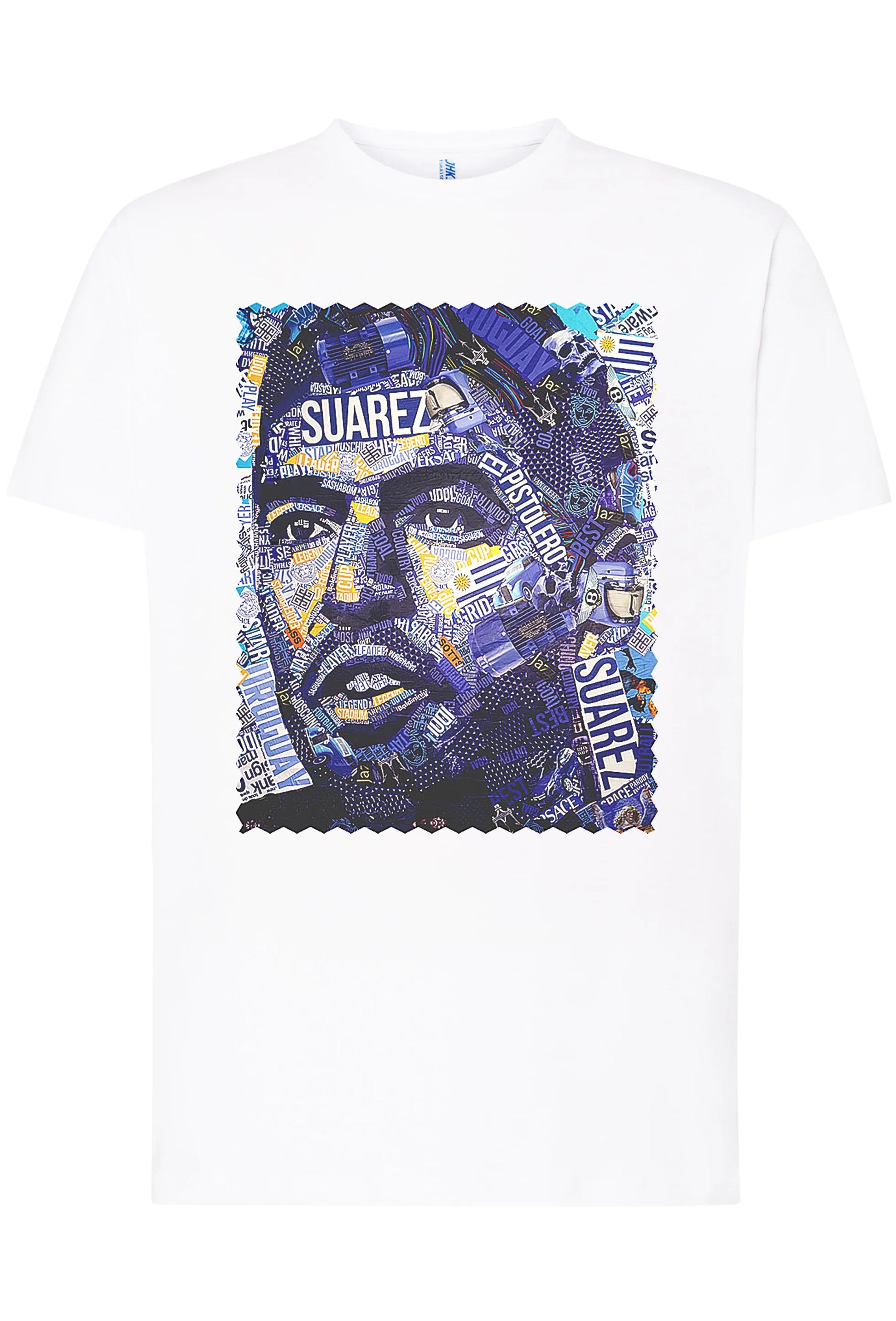 Portrait Suarez Color Artistico Stilizzato 18-30-21 T-shirt Urban Men Uomo 100% Cotone Pettinato JK - STREET STYLE
