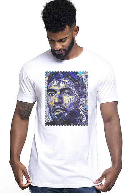 Portrait Suarez Color Artistico Stilizzato 18-30-21 T-shirt Urban Men Uomo 100% Cotone Pettinato JK - STREET STYLE