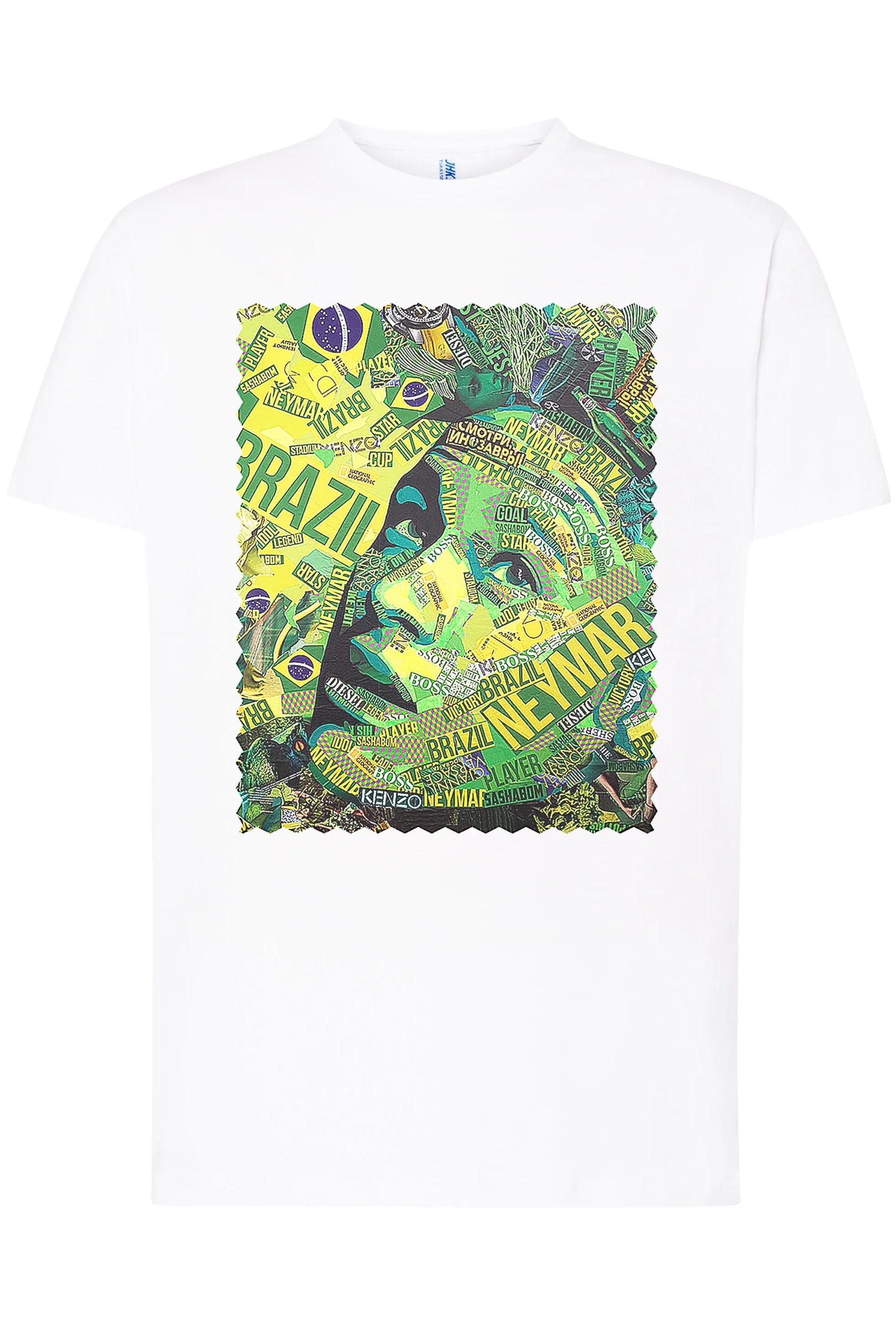 Portrait Neymar Color Artistico Stilizzato 18-30-22 T-shirt Urban Men Uomo 100% Cotone Pettinato JK - STREET STYLE
