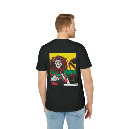 Boss Lion in Car - Comic Mafia - Premium Bio Unisex T-Shirt - Back Print - STREET STYLE