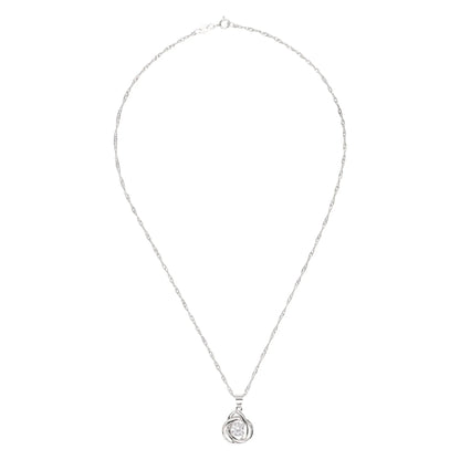Round Knot Pendant Necklace with Cubic Zirconia - STREET STYLE