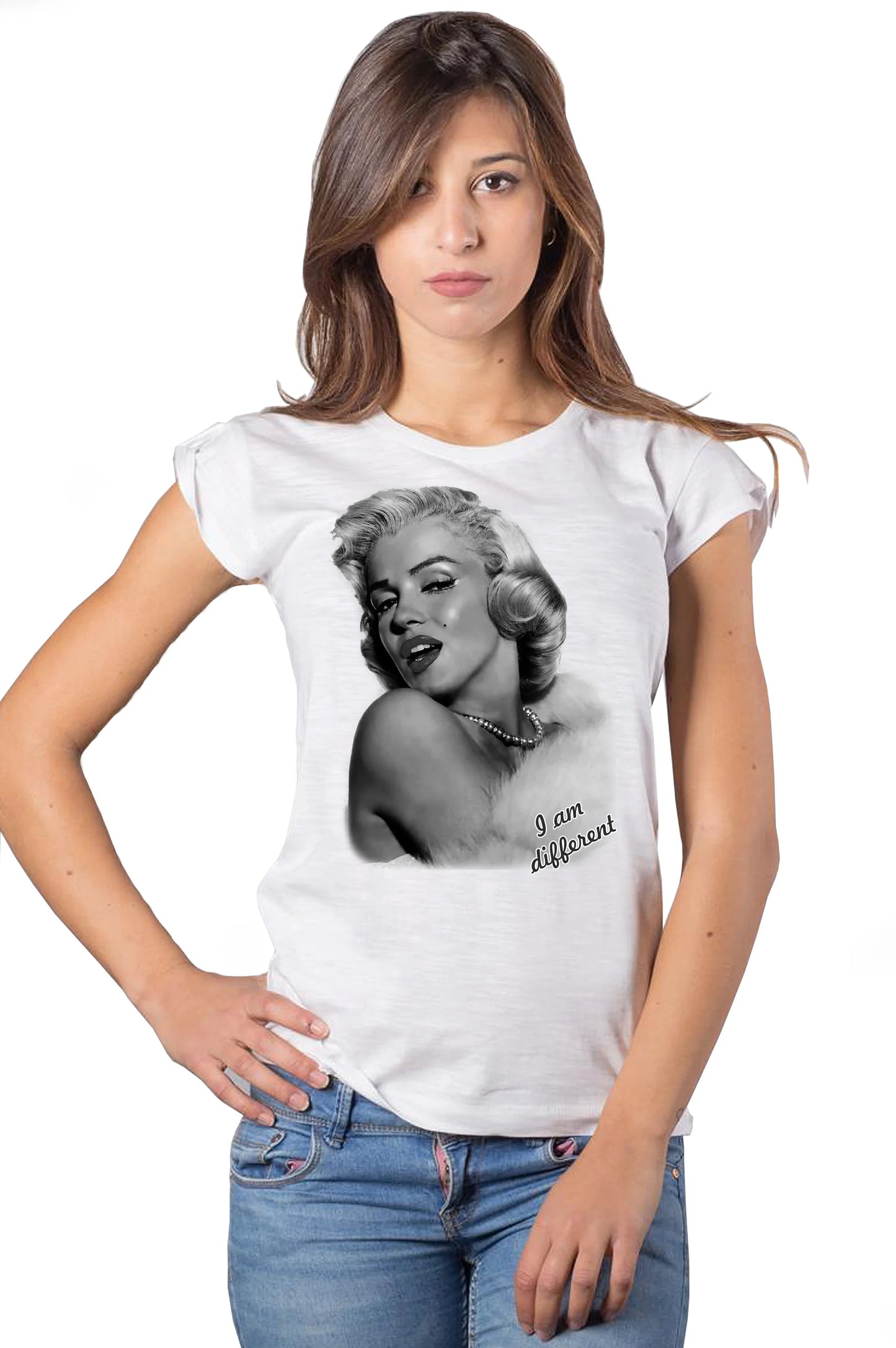 Marilyn Monroe Cantante Attrice The Legend 17-2 Lady Donna 100% Cotone Pettinato JK - STREET STYLE