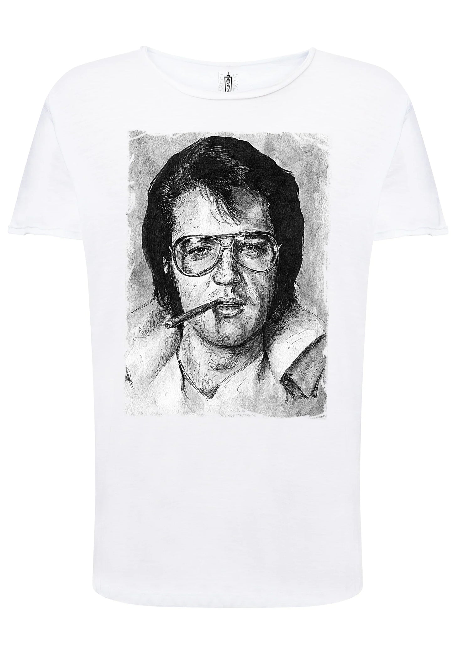 Elvis Scratc Cantante The Legend Stilizzato 18-100 T-shirt Urban Slub Men Uomo 100% Cotone Fiammato JK - STREET STYLE