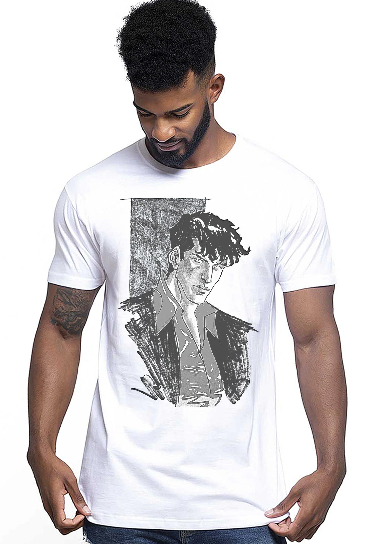 Dylan Dog Film Cartoon Fumetti 2058 T-shirt Urban Men Uomo 100% Cotone Pettinato JK - STREET STYLE