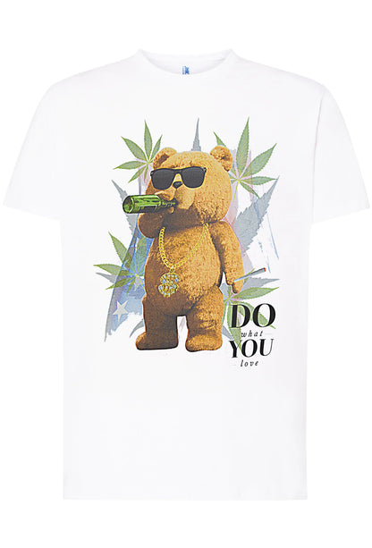 TeddyBear Do What You Love Cartoon Fumetti 2064-2 T-shirt Urban Men Uomo 100% Cotone Pettinato JK - STREET STYLE